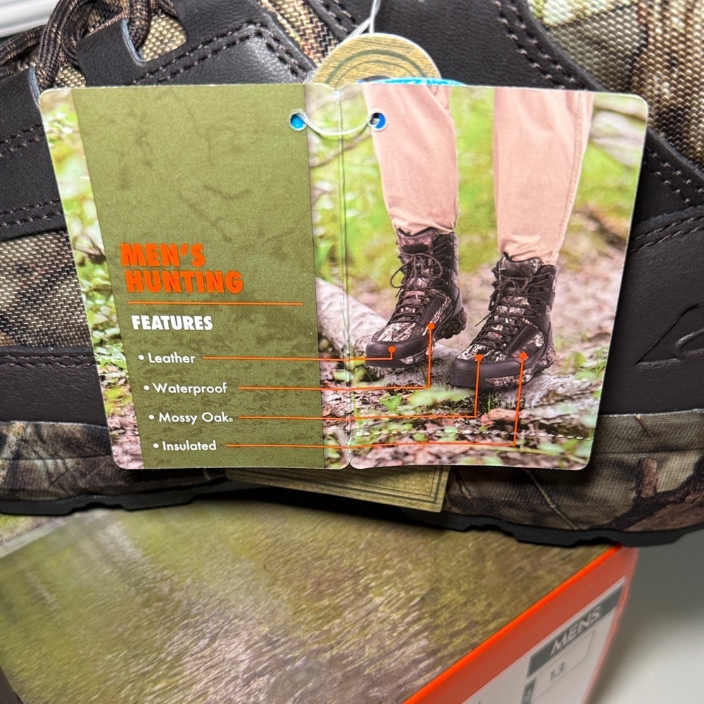 NEW! Ozark Trail Mossy Oak Men's Camo Hunting Boots Size 13 - Picture 15 of 16